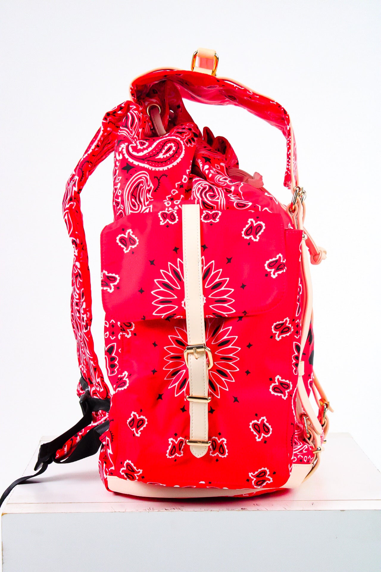 red paisley backpack